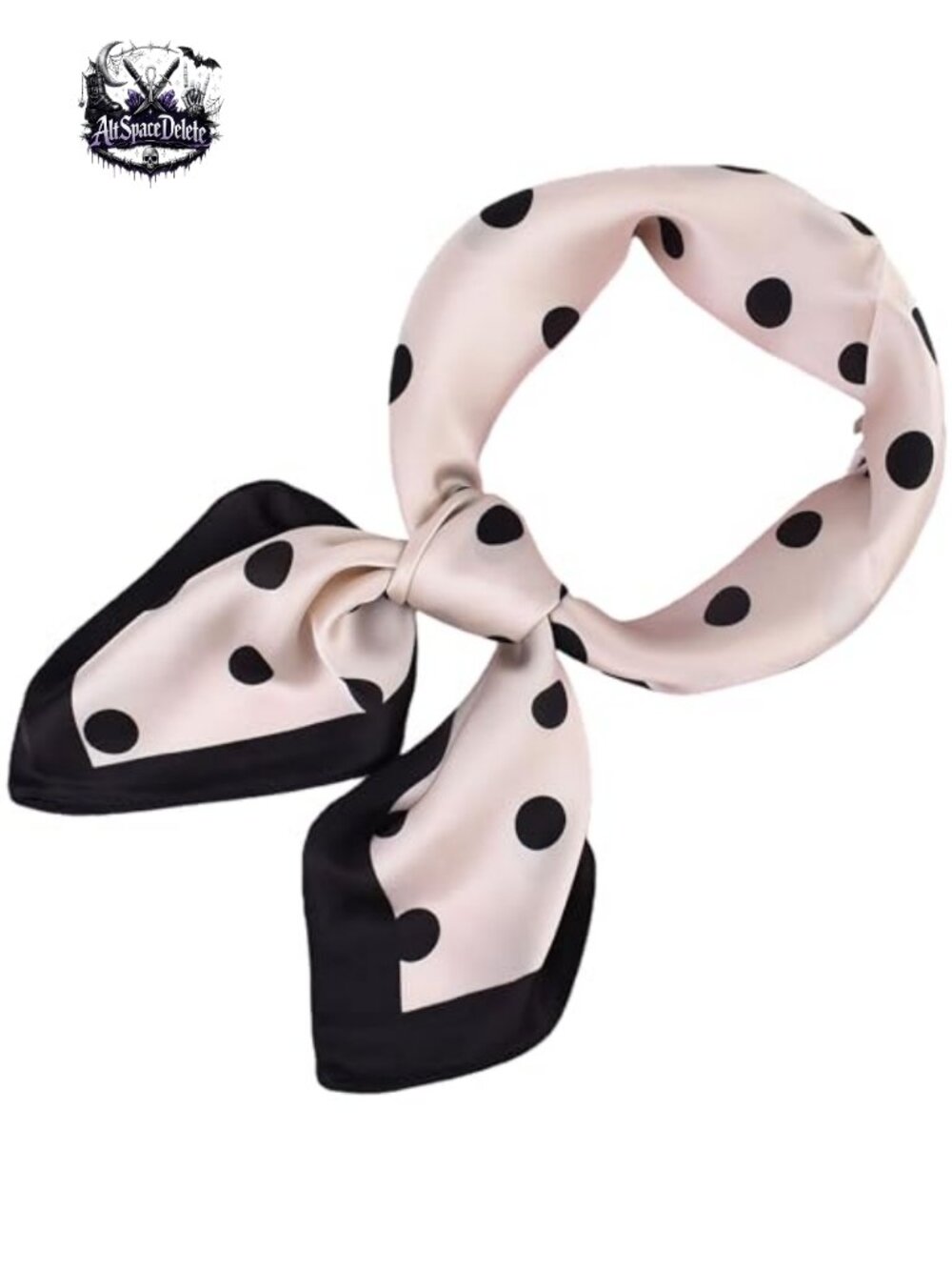 Polka Dot Silk Satin Head Scarf Square Bandana Neckerchief